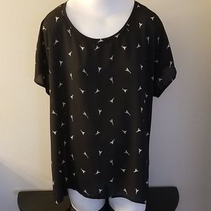 Pleione Short Sleeve Sheer Top XL